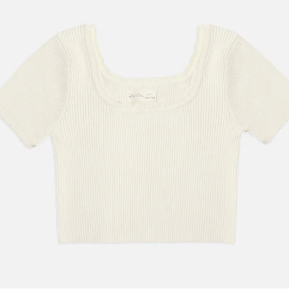 Rylee + Cru Scallop Tee | Natural | 4-5Y